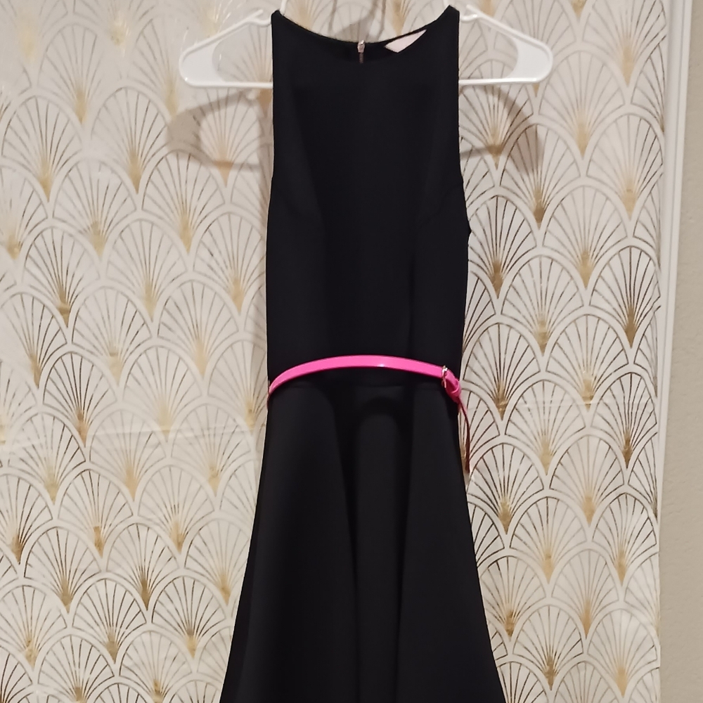 Ted Baker Black Dress with Pink Belt Detail Size 1